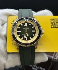 Breitling Superocean Green Dial Black Bezel Rubber Strap 42mm N17375 $6700 Msrp 3