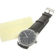 IWC — IWC Schaffhausen Portugieser IW510202 43mm SS Black Dial Hand-Wind Date #C104 — Watch — resale