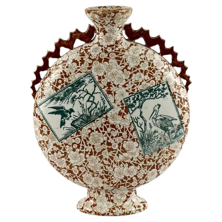 Franz Anton Mehlem — Aesthetic Movement Moon Flask, Franz Anton Mehlem, Japonisme, Germany, 1865 — Furniture — resale