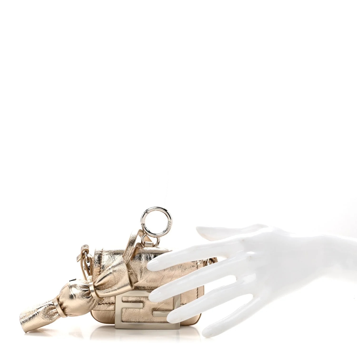 Metallic Nano Maxi Buckle Baguette Charm Rose Gold 2