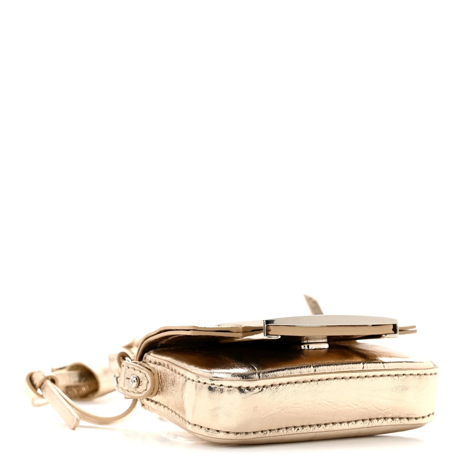 Metallic Nano Maxi Buckle Baguette Charm Rose Gold 4