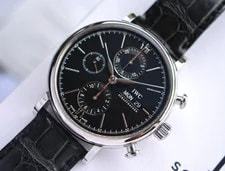 IWC — IWC Portofino IW391029 Day Date Chronograph Steel Automatic 42 Mm Black — Watch — resale