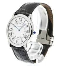Cartier — Cartier Ronde Solo W6700255 36mm SS Leather Silver Dial Date Quartz #C471 — Watch — resale
