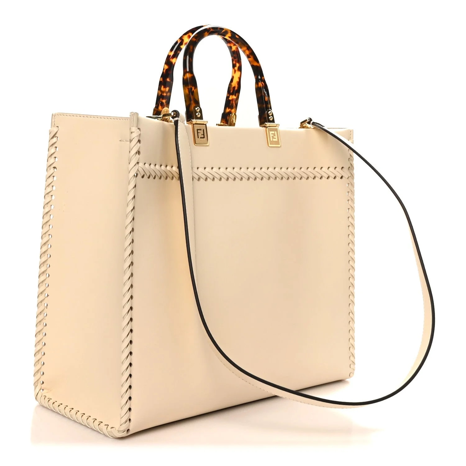 Vitello King Ceylon Plexiglass Woven Logo Debossed Medium Fendi Sunshine Shopper Ice 3