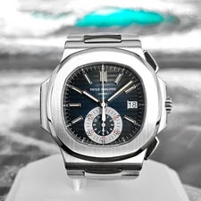 Patek Philippe — Patek Philippe Nautilus Chronograph Blue Dial 2013 Full Set 5980/1A-001 — Watch — resale