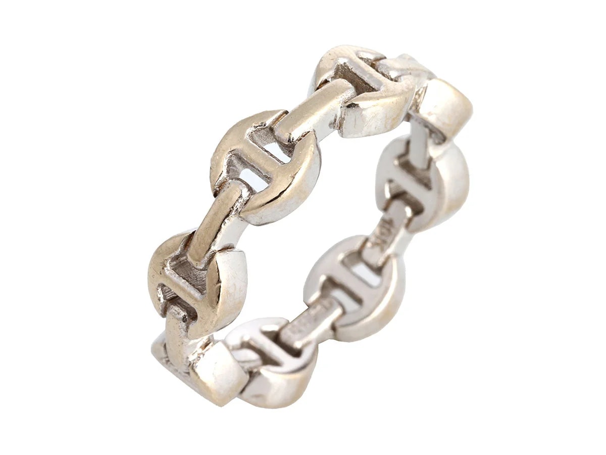 Contemporary Jewelry — Hoorsenbuhs 18K White Gold Dame Tri Link Band — Jewelry — resale