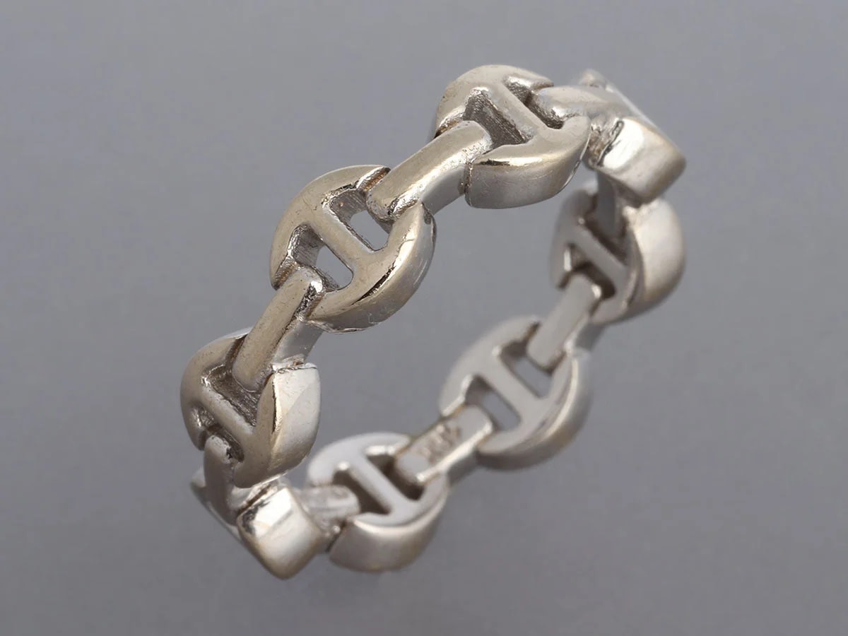 Hoorsenbuhs 18K White Gold Dame Tri Link Band 2