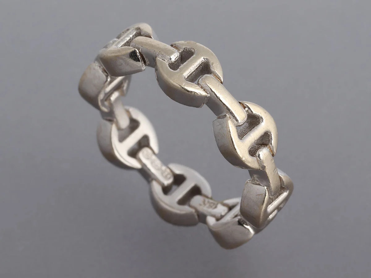 Hoorsenbuhs 18K White Gold Dame Tri Link Band 3