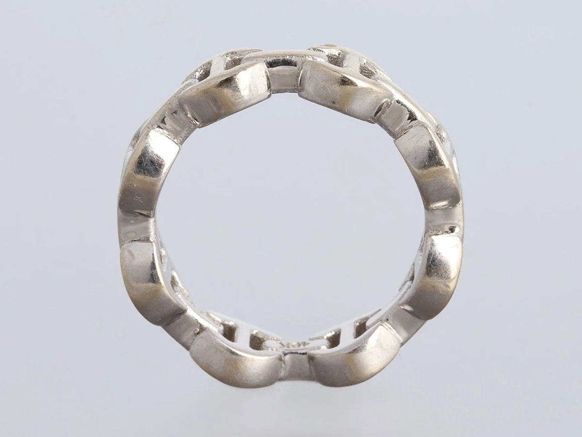 Hoorsenbuhs 18K White Gold Dame Tri Link Band 4