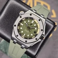 Audemars Piguet Royal OAK Offshore Diver Khaki Diver 15720ST 42MM Warranty B&P 4