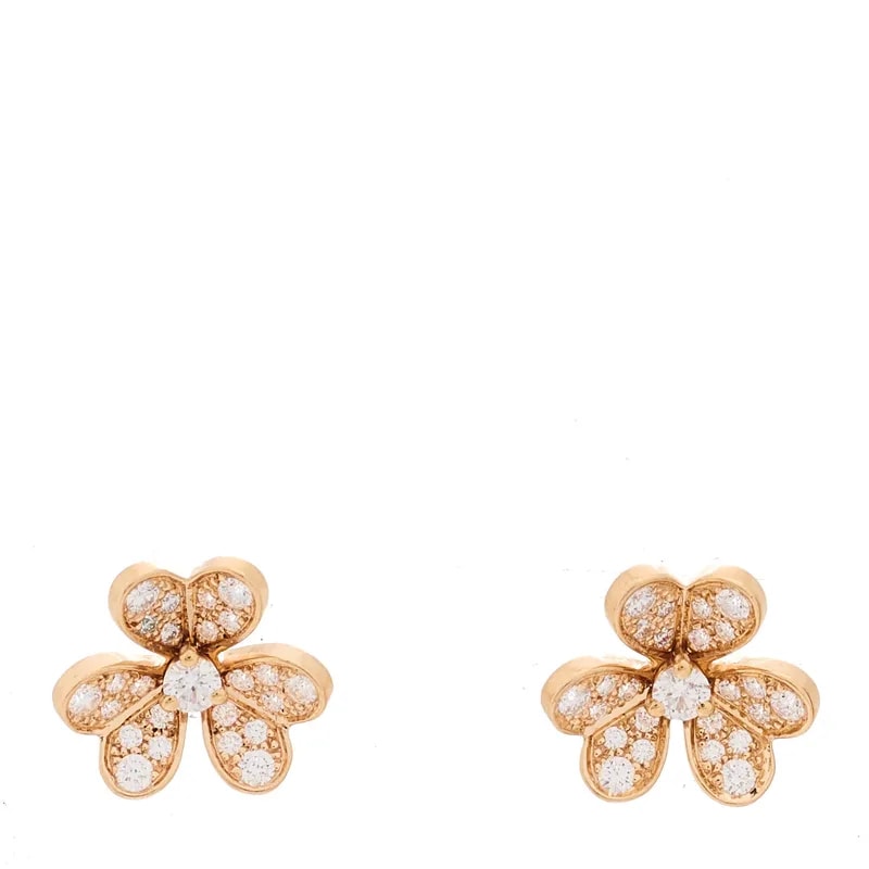 Van Cleef & Arpels — 18K Rose Gold Mini Frivole Pave — Jewelry — resale