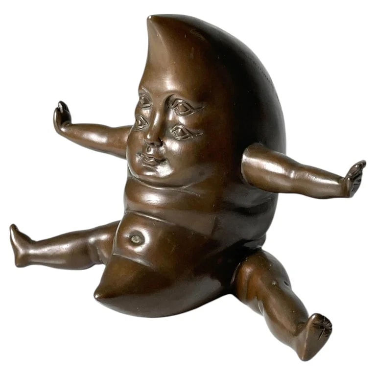 Sergio Bustamante — Sergio Bustamante Surrealist Bronze Moon Sculpture Signed Mexico 1996 — decorative_object — resale
