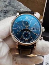 IWC Portofino Chronograph Blue Gold Hands IW391036 Factory Warranty Till 2029! 2