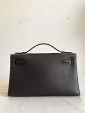 Hermes Kelly Pochette Swift Palladium 20 3