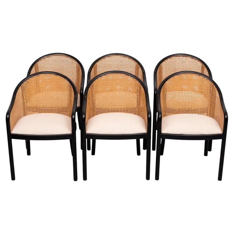 Ward Bennett Landmark Style Dining in and Cane Set of 6 — Furniture — resale