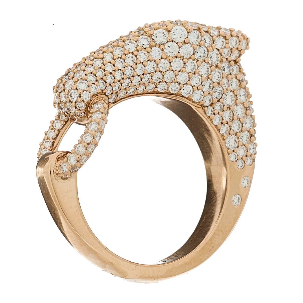 Hermès — 18K Rose Gold Galop Pave 53 6.5 — Jewelry — resale
