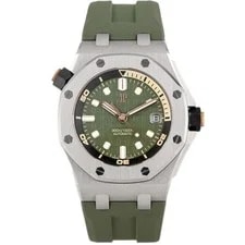 Audemars Piguet — Audemars Piguet Royal Oak Offshore Diver Steel Green Dial 42mm 15720ST Full Set — Watch — resale