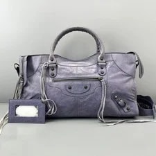 Balenciaga — Balenciaga City Large Crackled Braided Handle Antique Auth — Handbag — resale
