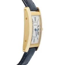Cartier Tank Américaine W2601556 Leather Yellow Gold Silver Dial 20mm 3