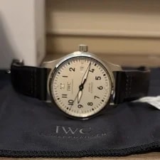 IWC Pilot's Mark XX Automatic White Dial Black Leather Strap 40mm 2
