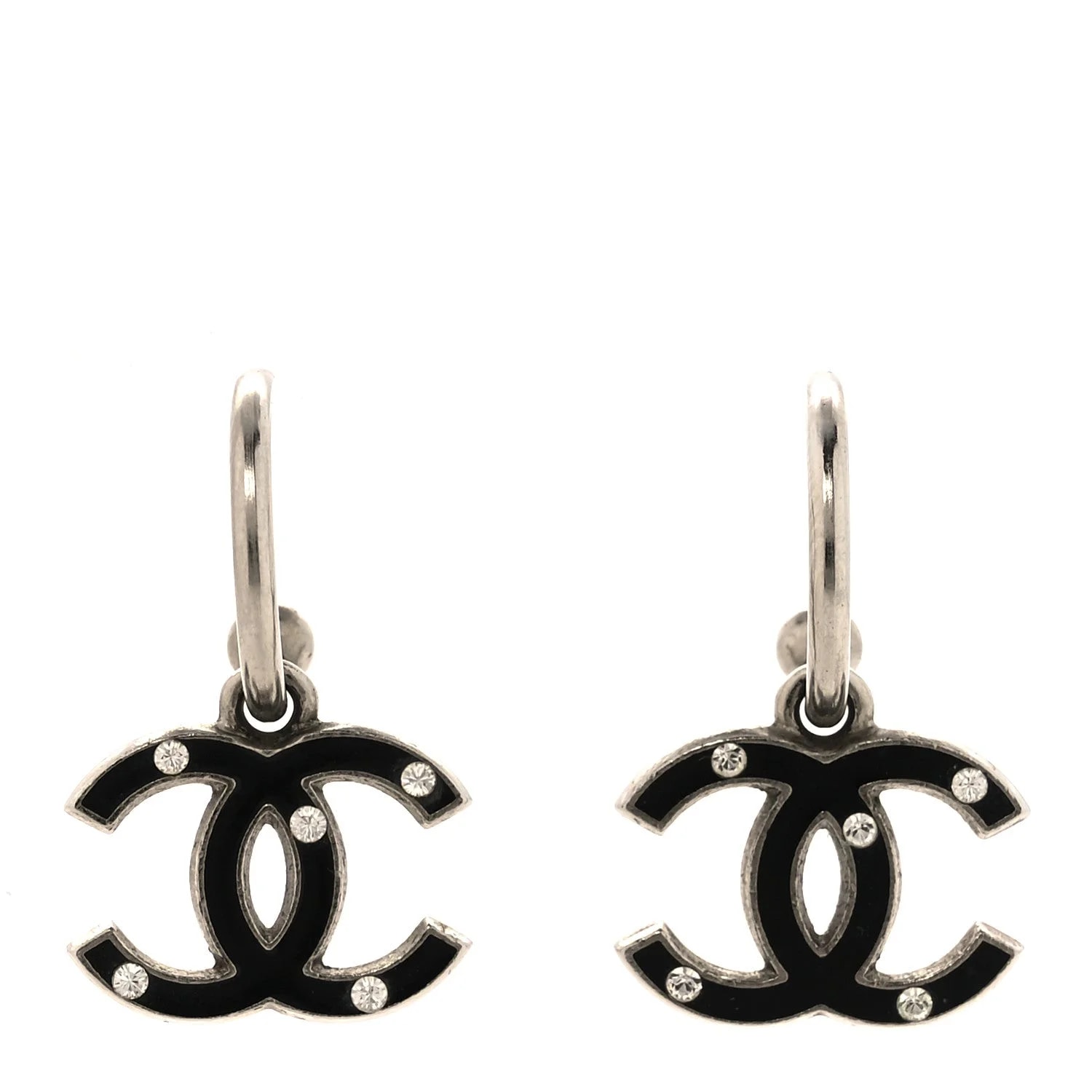 Chanel — Enamel CC Hoop — Jewelry — resale