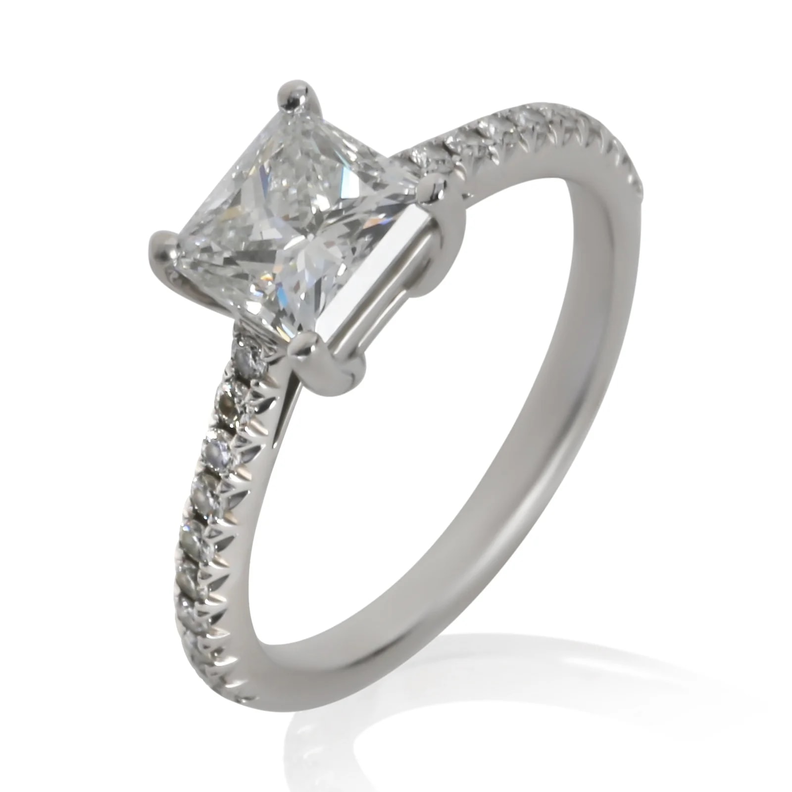 Tiffany & Co. 0.99 Ct Princess Novo Engagement Ring 950 2