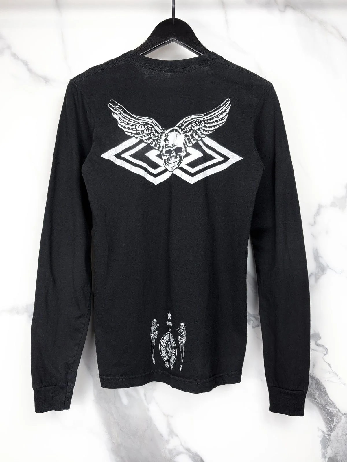 Chrome Hearts — Hearts Winged Foti Skull Skeleton Longsleeve Tshirt — streetwear — resale