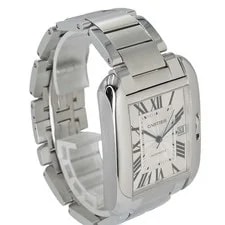 Cartier Tank W5310008 Stainless Steel Silver Diamond 47mm #KNW1899 3