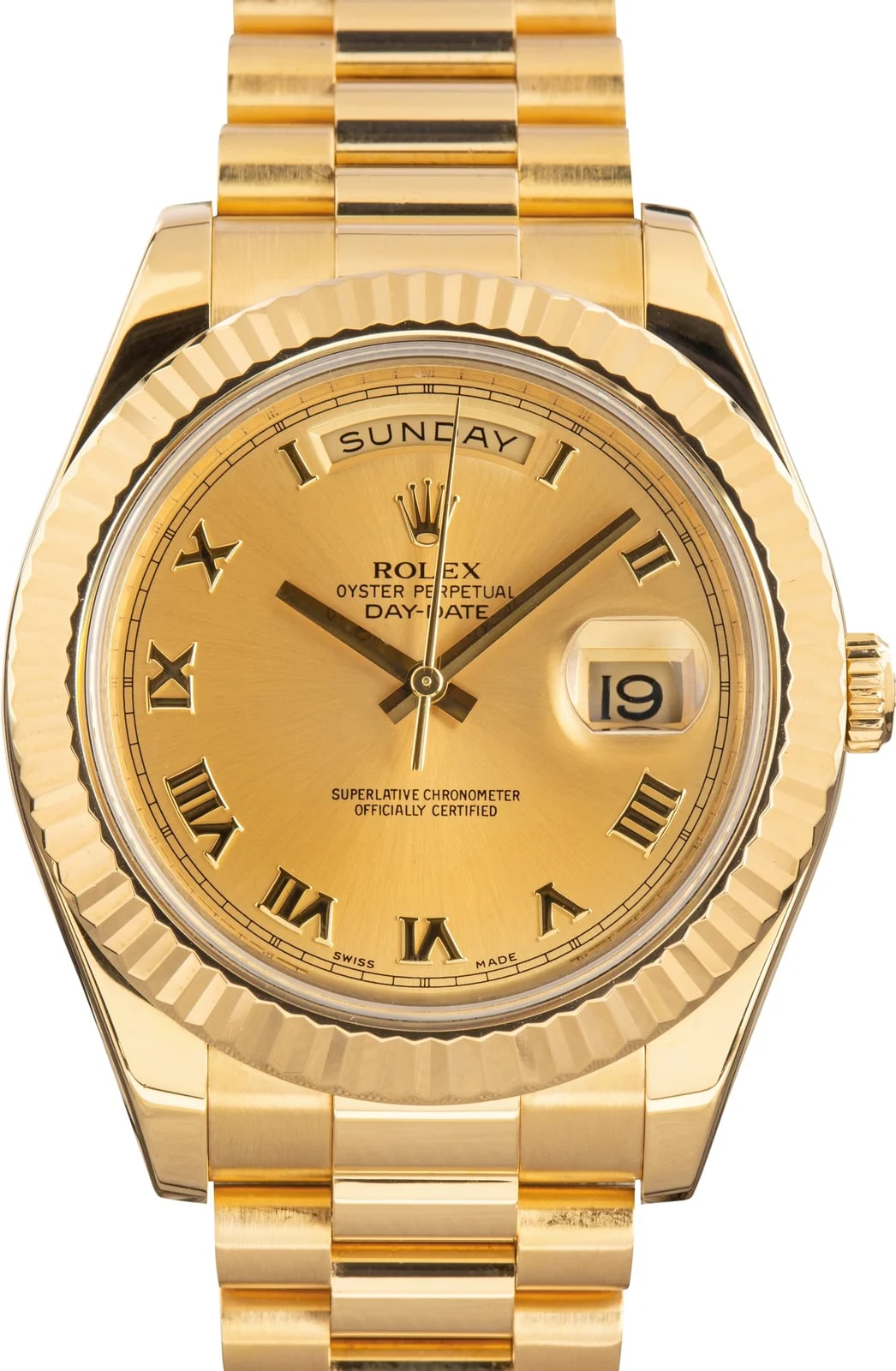 18k Yellow Gold Rolex Day Date II Ref 218238 Champagne Dial 2