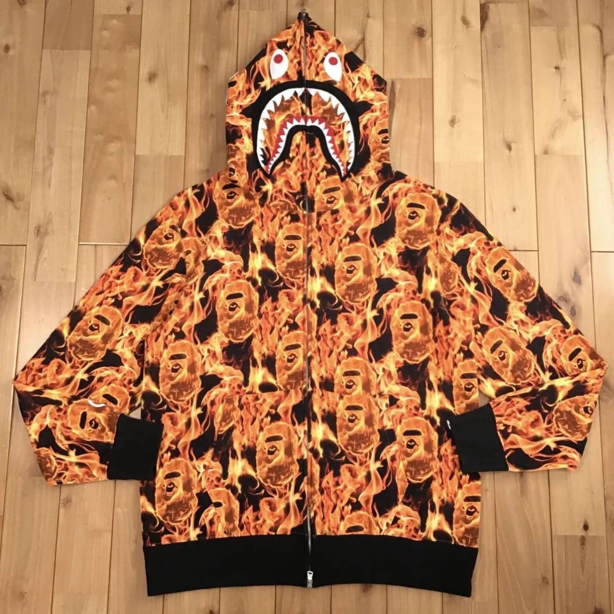 BAPE — Bape Shark Full Zip Hoodie A Bathing Ape Fire — streetwear — resale