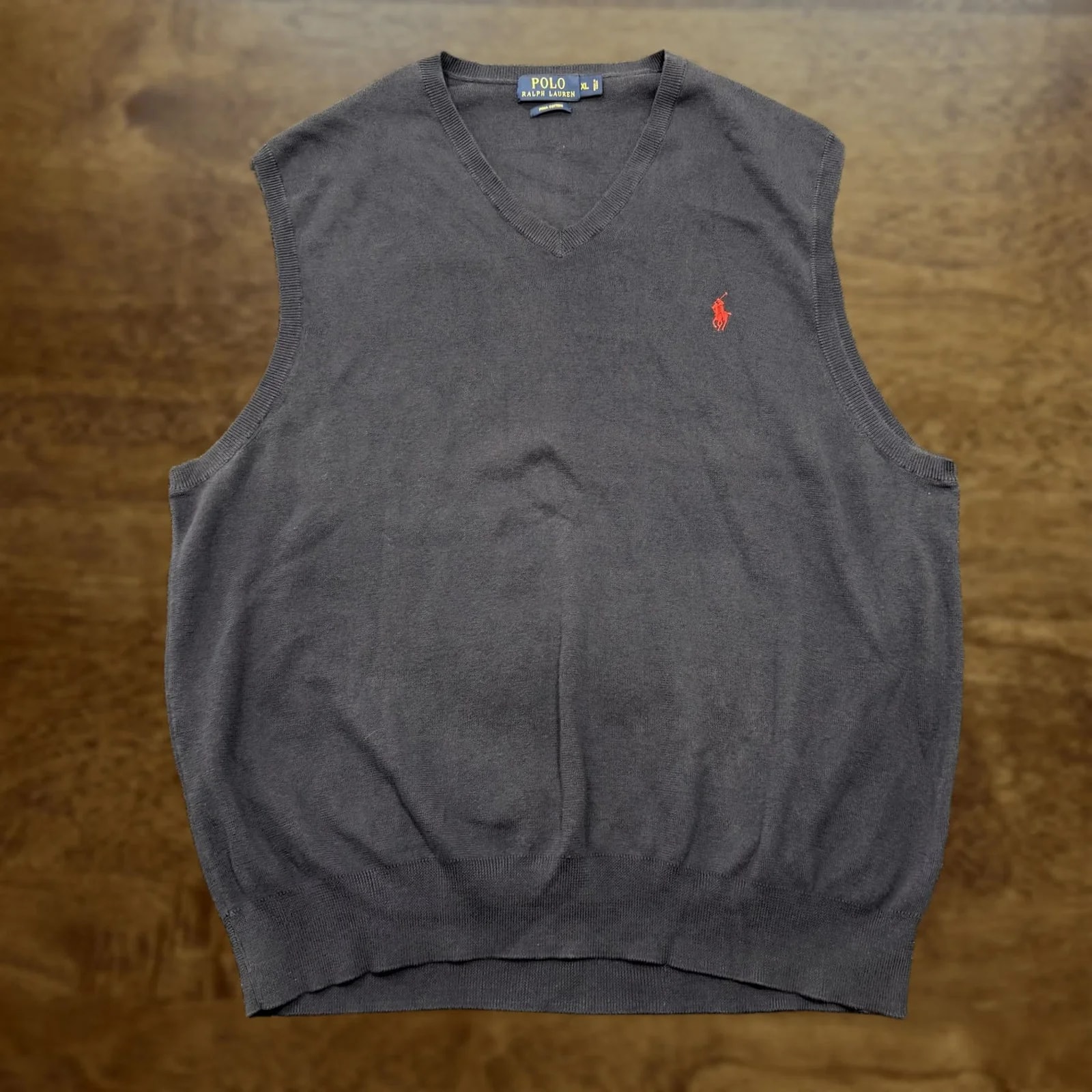 Polo Ralph Lauren — Polo Ralph Lauren Vest XL V Neck Pima Cotton Tight Logo Sweater — streetwear — resale