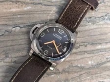 Panerai Titanium Lefty PAM00368 Limited Edition Brown Sandwich Dial Extra Strap 2