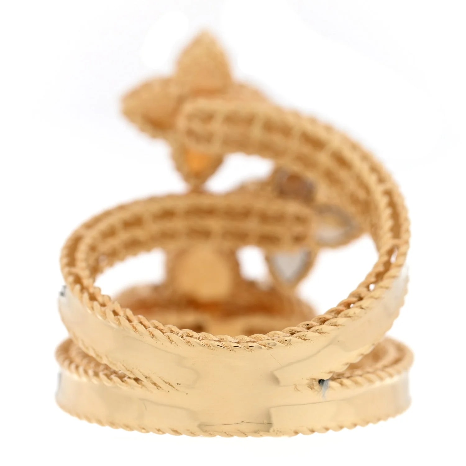 18K Yellow Gold Princess Flower Three Flower 3