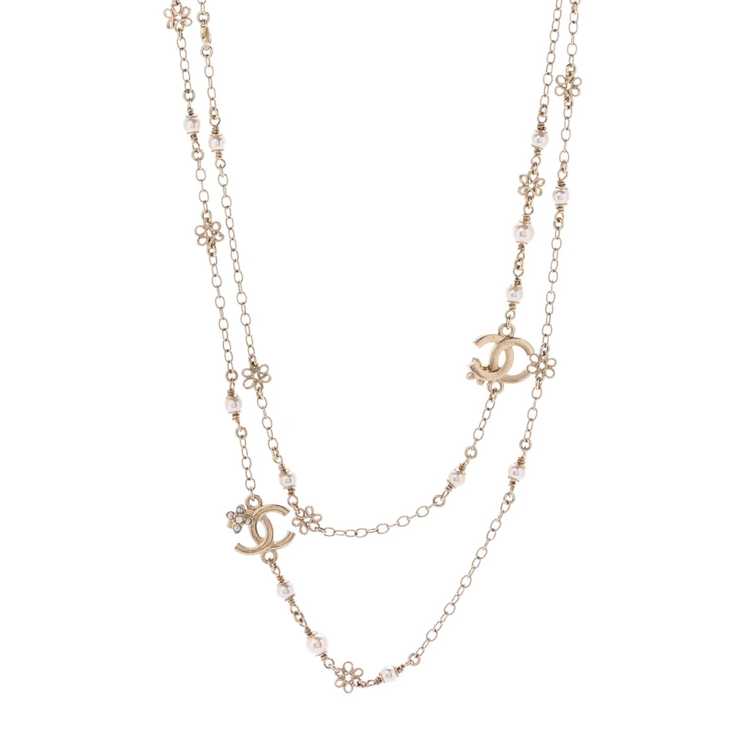 Chanel — CC Flower Charms Long Light — Jewelry — resale