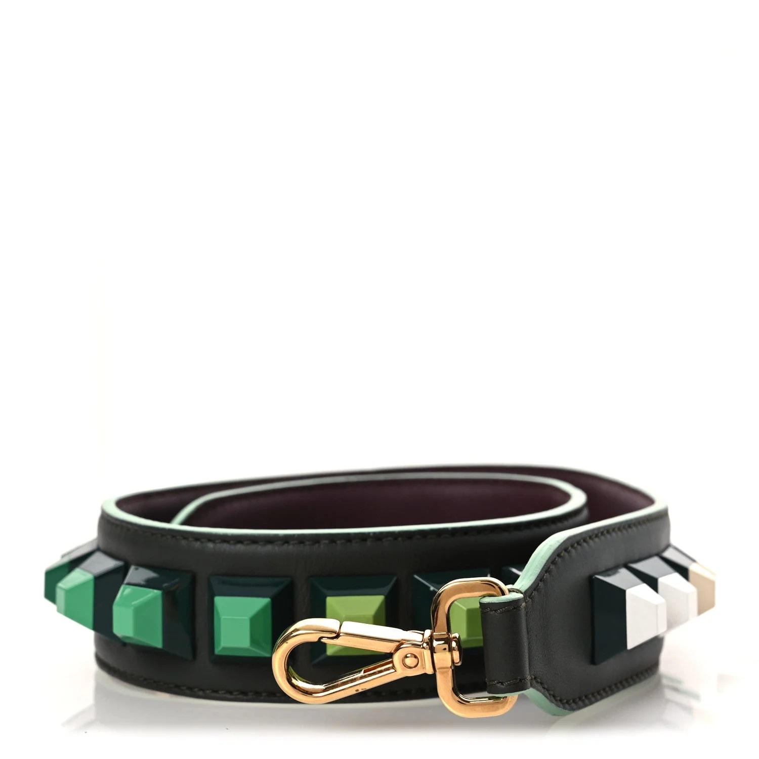 Fendi — Vitello Dolce Degrade Studded Strap You Verde Prato — Accessory — resale