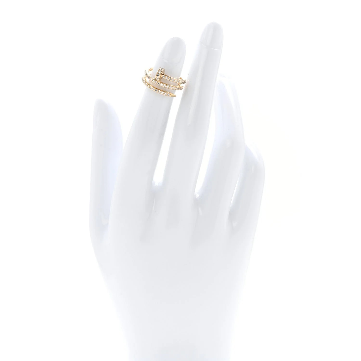 18K Yellow Gold Double Juste Un Clou Paved 46 3.75 2
