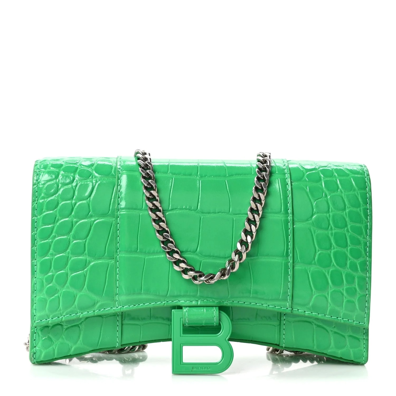 Balenciaga — Shiny Embossed Hourglass Chain Vivid — Handbag — resale