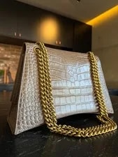 Balenciaga Authentic Embossed Crush Chain - Medium Dark Mink 4