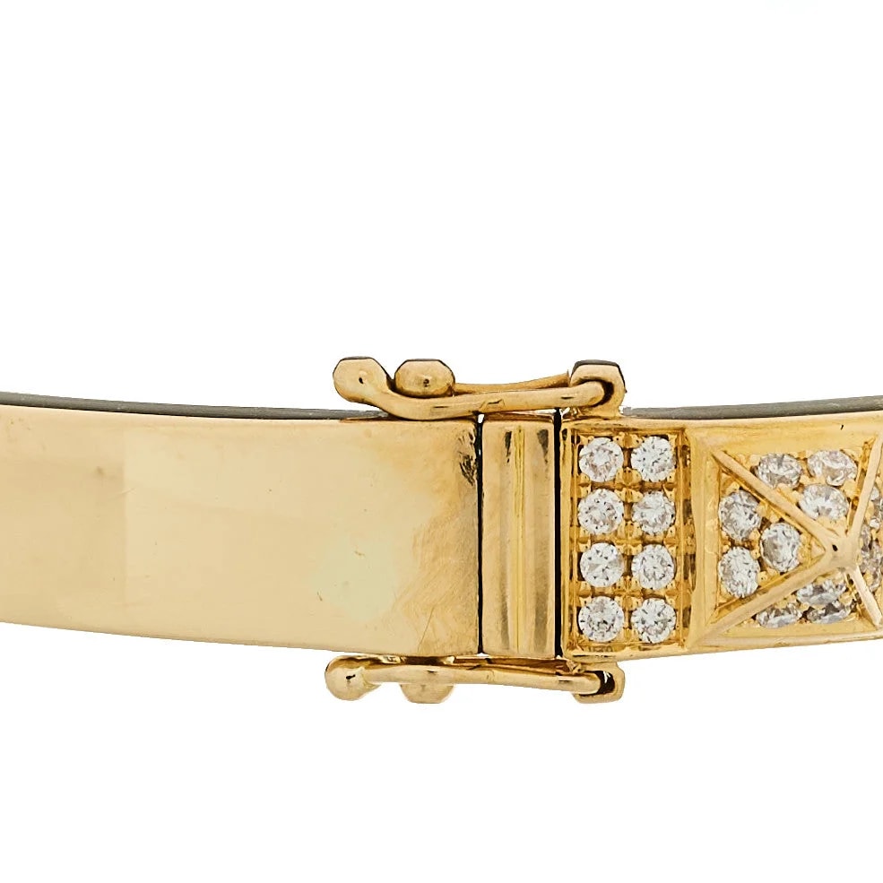 18K Rose Gold Spikes Oval Bangle 3