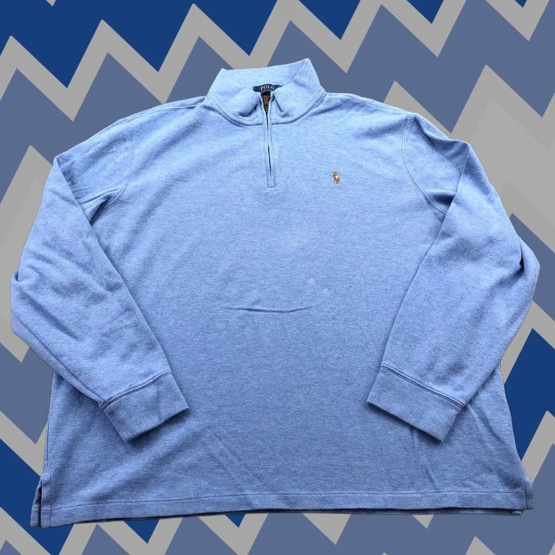 Polo Ralph Lauren — Polo Ralph Lauren Sweater 2XL 1/4 Zip Mock Neck Cotton Pony Logo — streetwear — resale