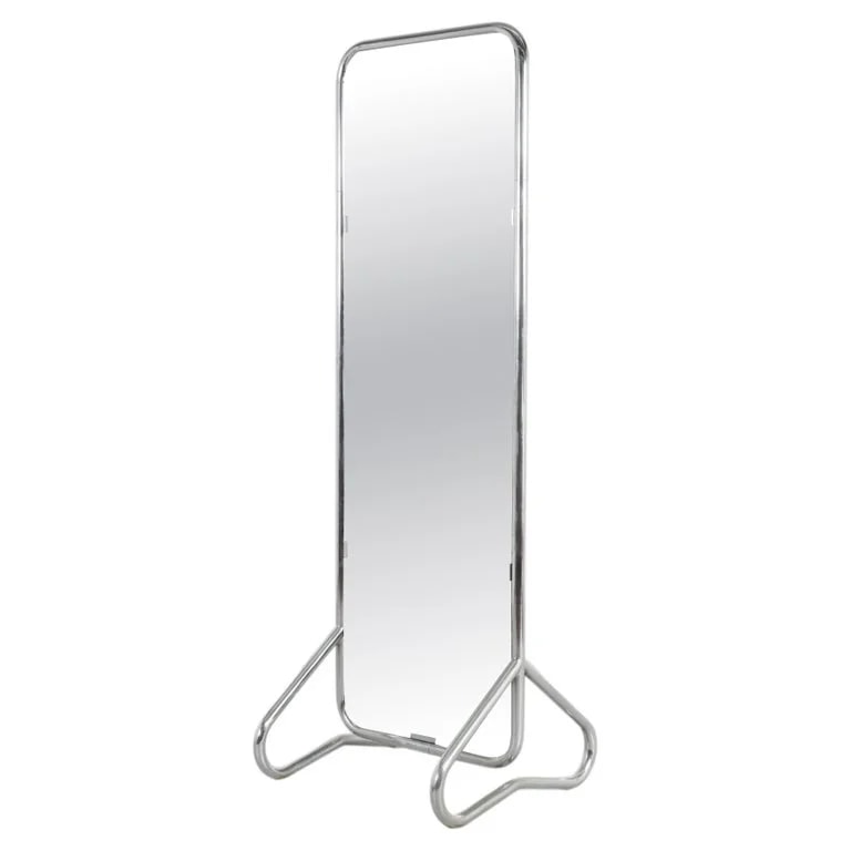 Gispen — Gispen Full-Length Double-Sided Chrome Standing Mirror, Netherlands, Circa 1950 — decorative_object — resale