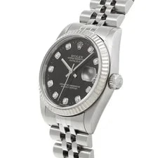 Rolex Datejust 68274G Black / Diamond Case Stainless Steel Automatic #W1289 2