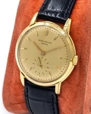 1955 Patek Philippe Calatrava 2484 Raised Enamel Fancy Lugs 18k Yellow Gold 3