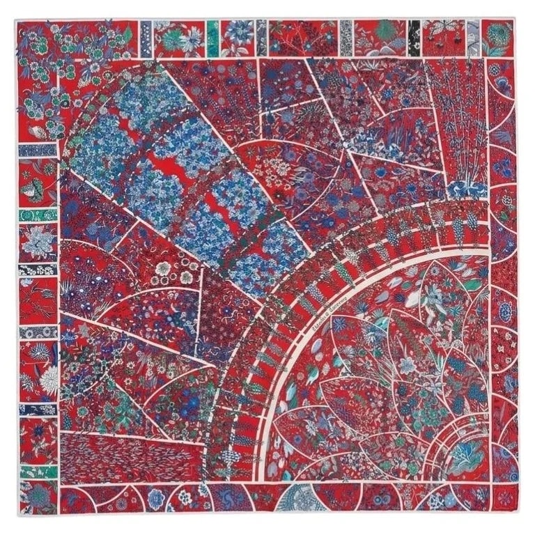 Hermès — Hermès "Fleurs de Giverny" 90 Scarf — Accessory — resale