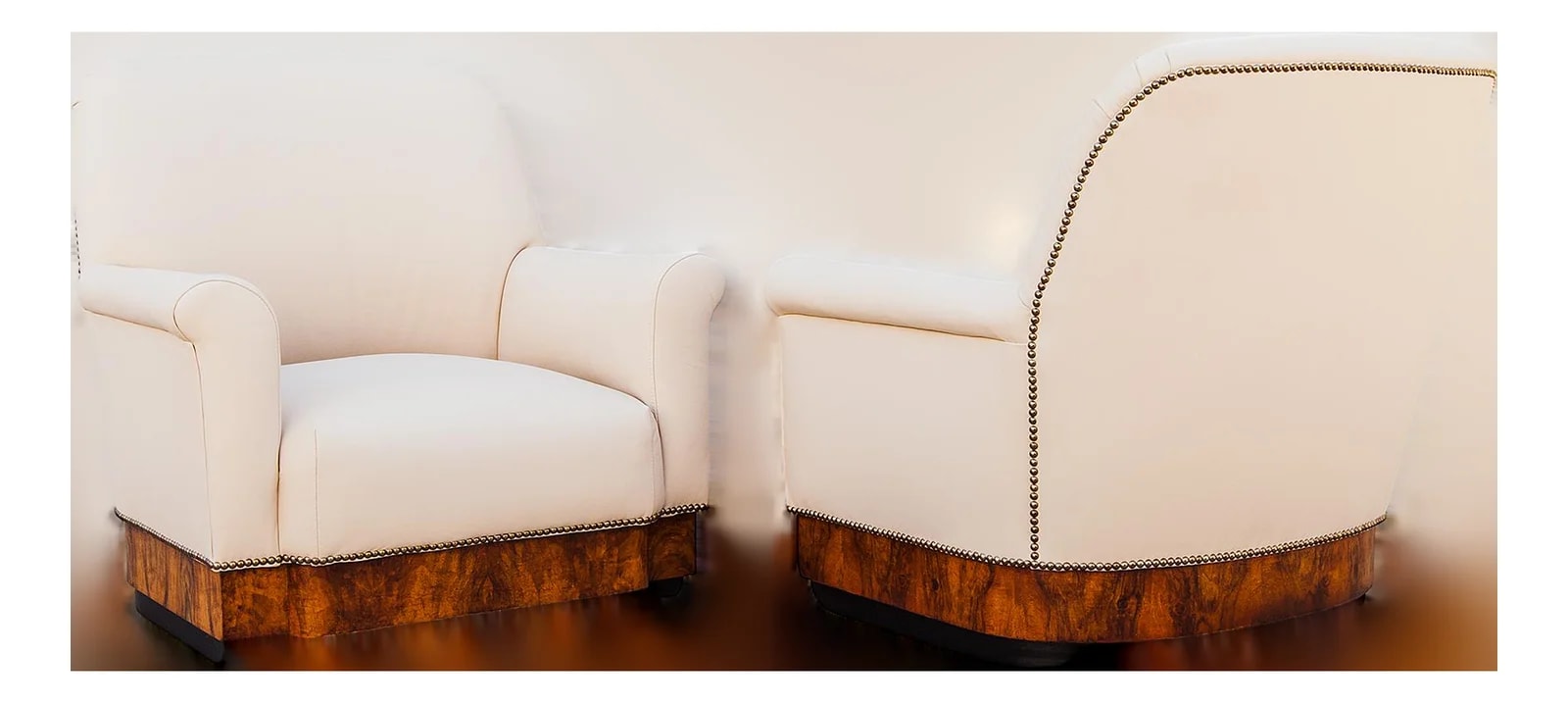 Poltrana Frau — Italian Art Deco Club in Burl and Edelman — Furniture — resale