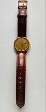 Omega Gold Leather With New Battery From Japan 2