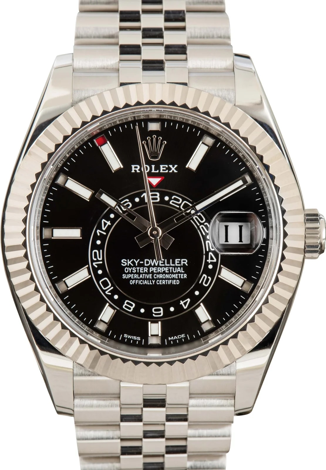 Stainless Steel Rolex Sky-Dweller Ref 326934 Luminous Black Dial 2