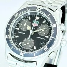 Heuer — battTAG Heuer Chronograph 570.206 Professional 3-hand Date Black Dial — Watch — resale