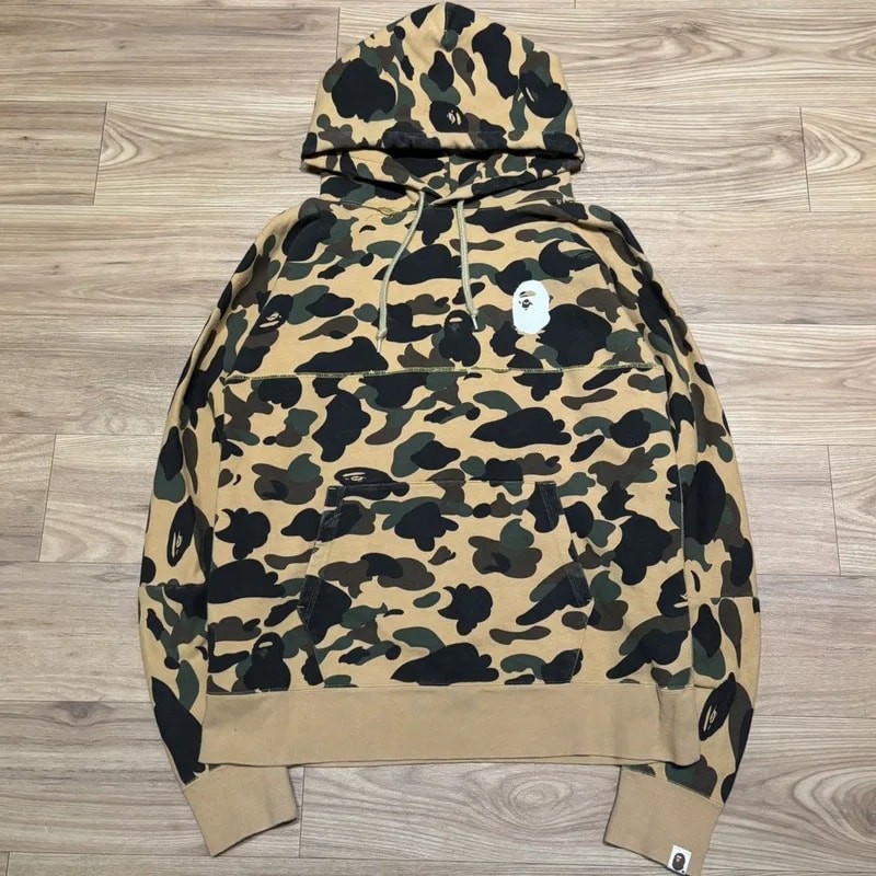 BAPE — Bape 1st Camo Big Logo Wide Pullover Hoodie — streetwear — resale