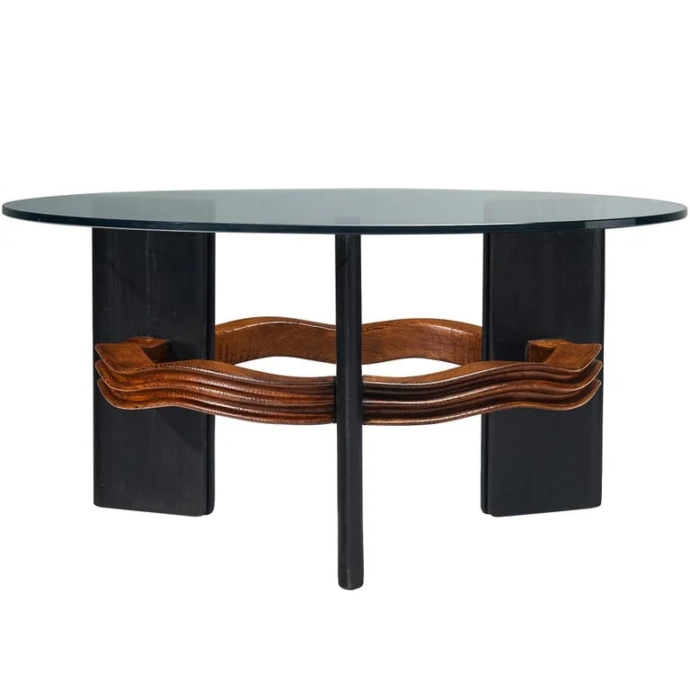 Vittorio Valabrega — Ernesto Valabrega for Vittorio Valabrega Coffee in Chestnut and Glass — Furniture — resale